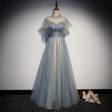 A line Tulle Prom Dresses Sexy Prom Dress HZ1023